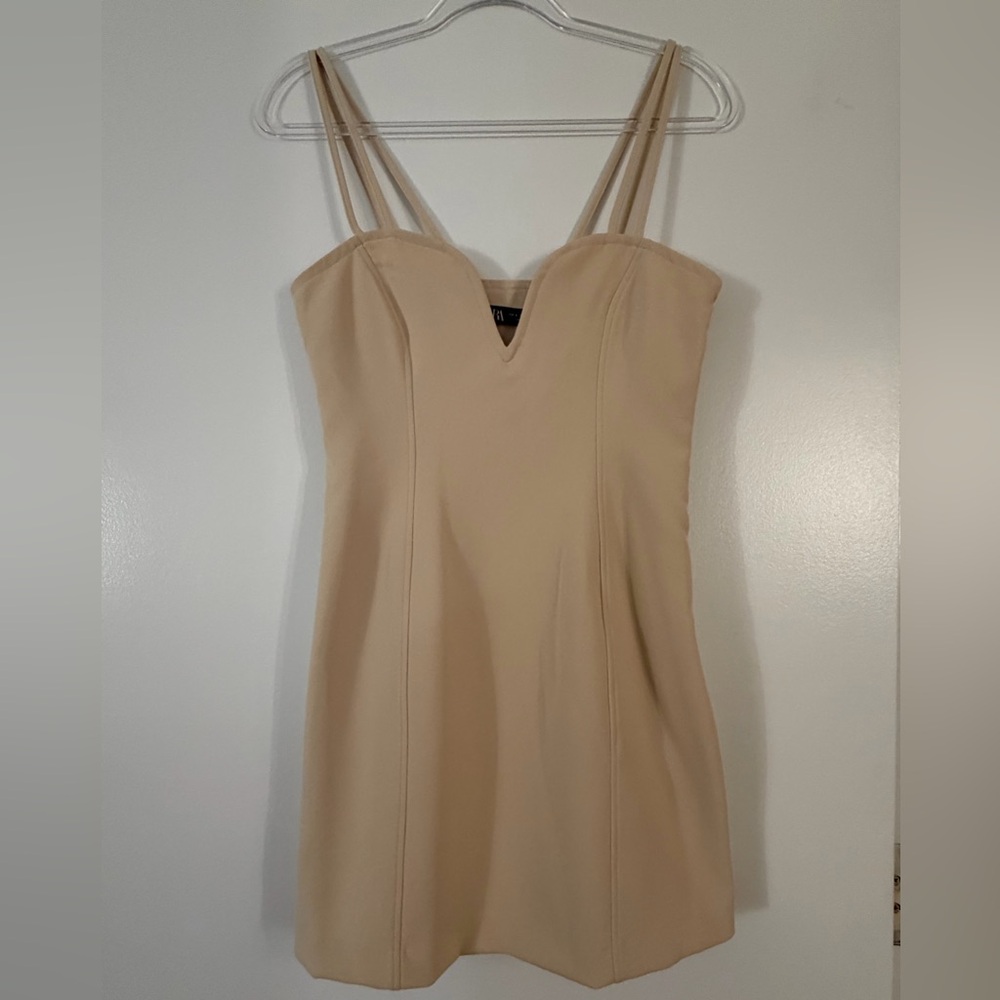 Zara Cream Beige Mini Dress - NWT